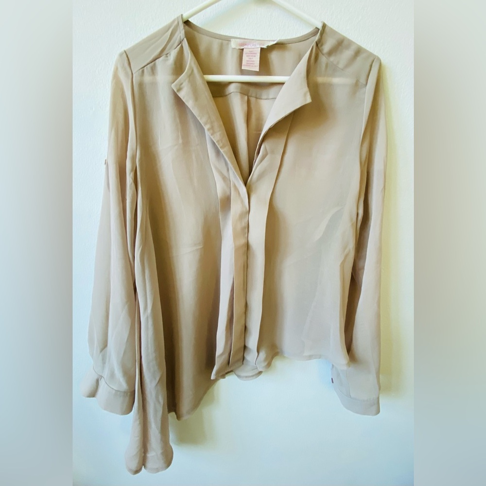 Elegant Beige Women's Blouse L